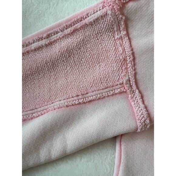 Free People Oversized Sweatshirt Soft Pink Raw Seam Size XS S M - Picture 7 of 9